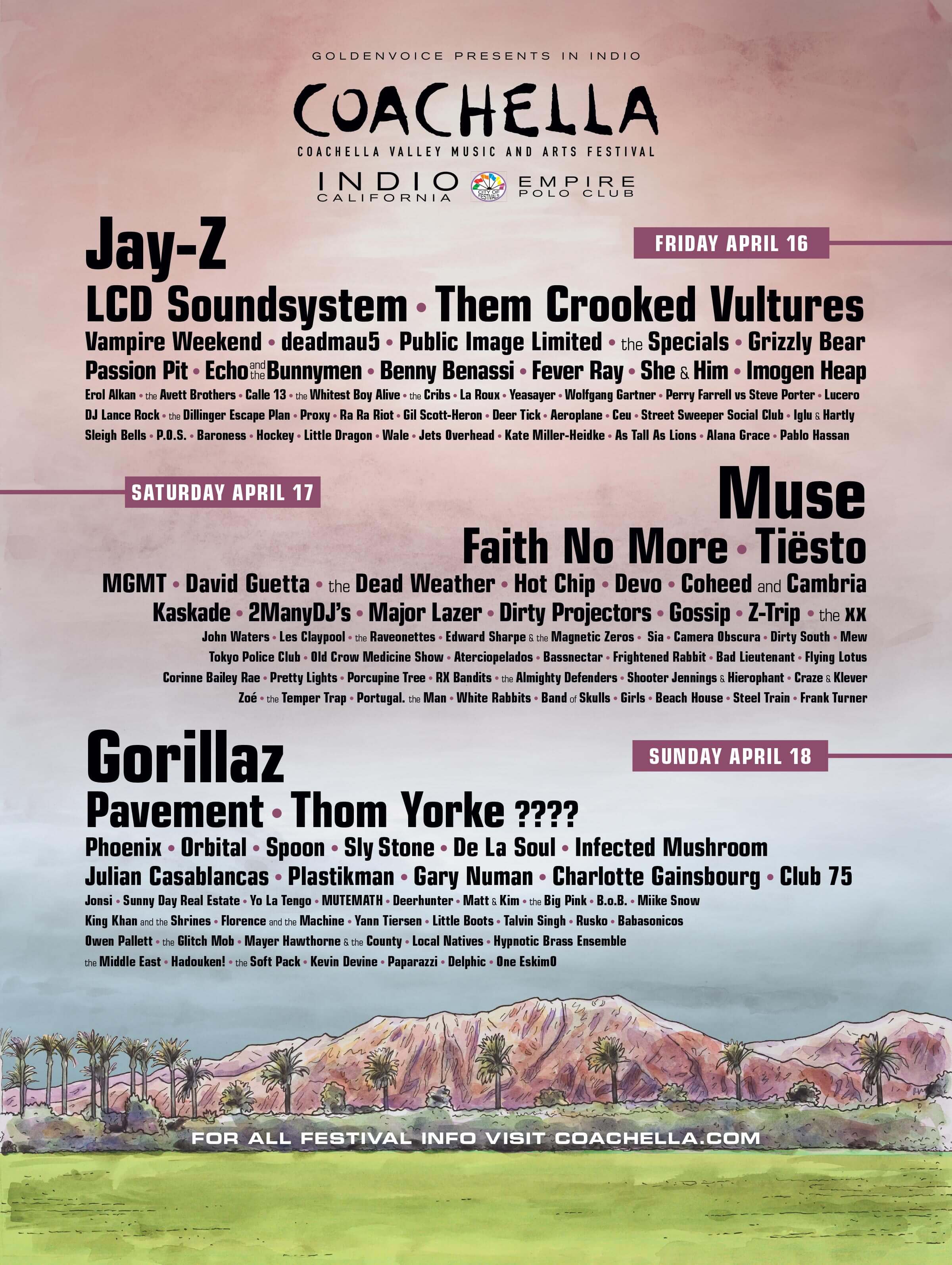Coachella 2010 Lineup Poster